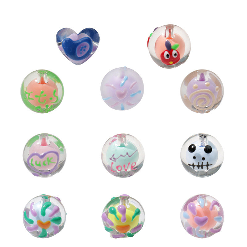 Wholesale Hand Painted Drip Oil Ornament Accessories Beads